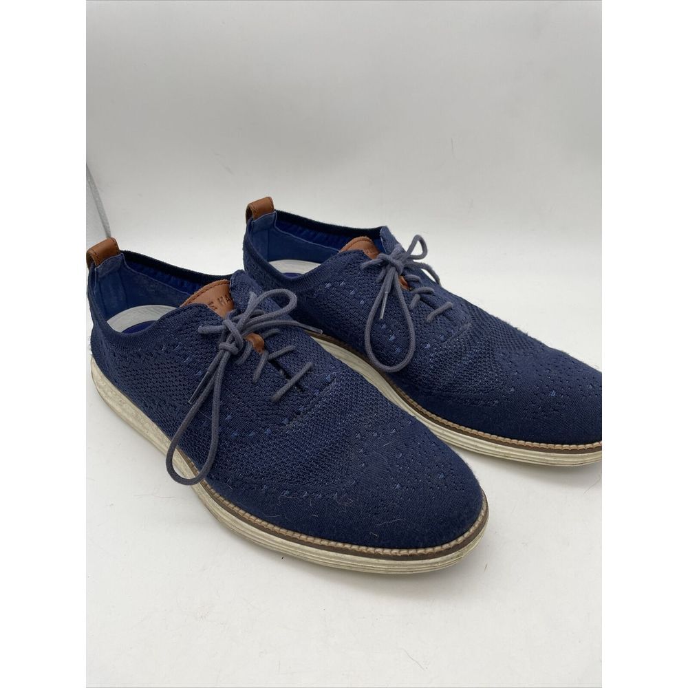 Cole Haan Mens‎ Sz 11 Original Grand Stitchlite Wingtip C27960 Shoes Blue Oxford